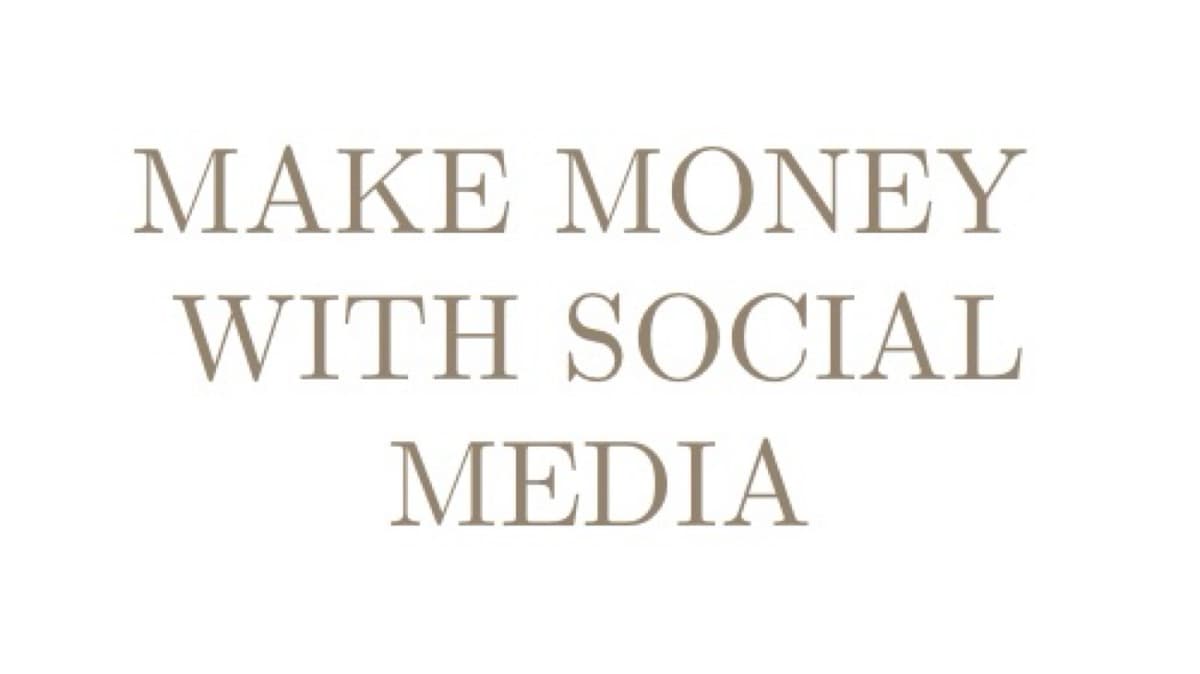 Build income streams with social media