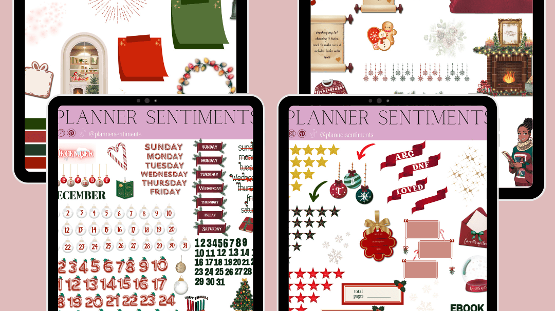 Get Your December Bookish Digital Stickers Now!