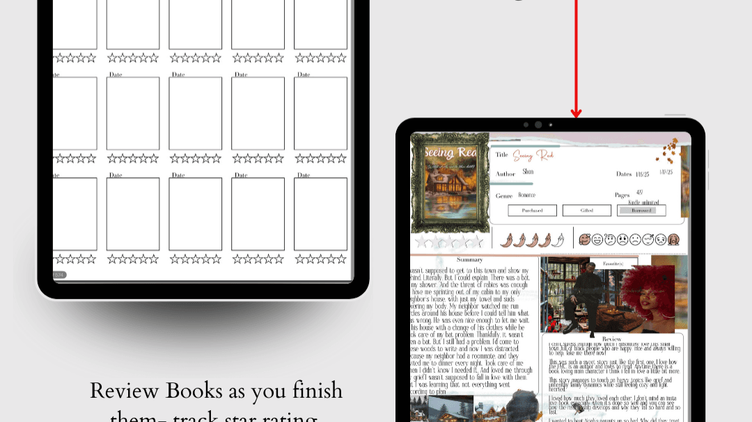 2026 Light mode FULL Review Reading Journal 