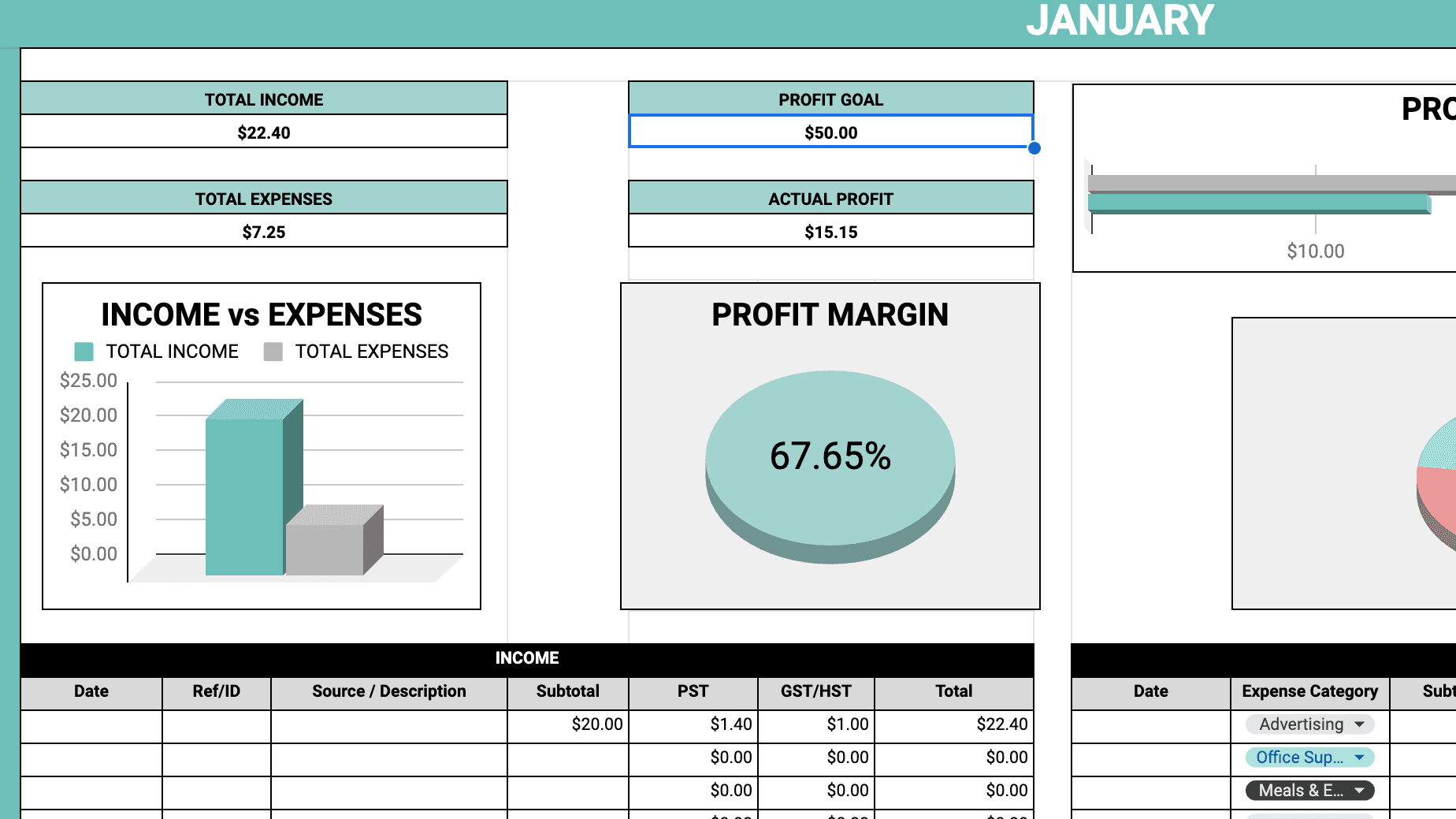 Small Business Bookkeeping Template