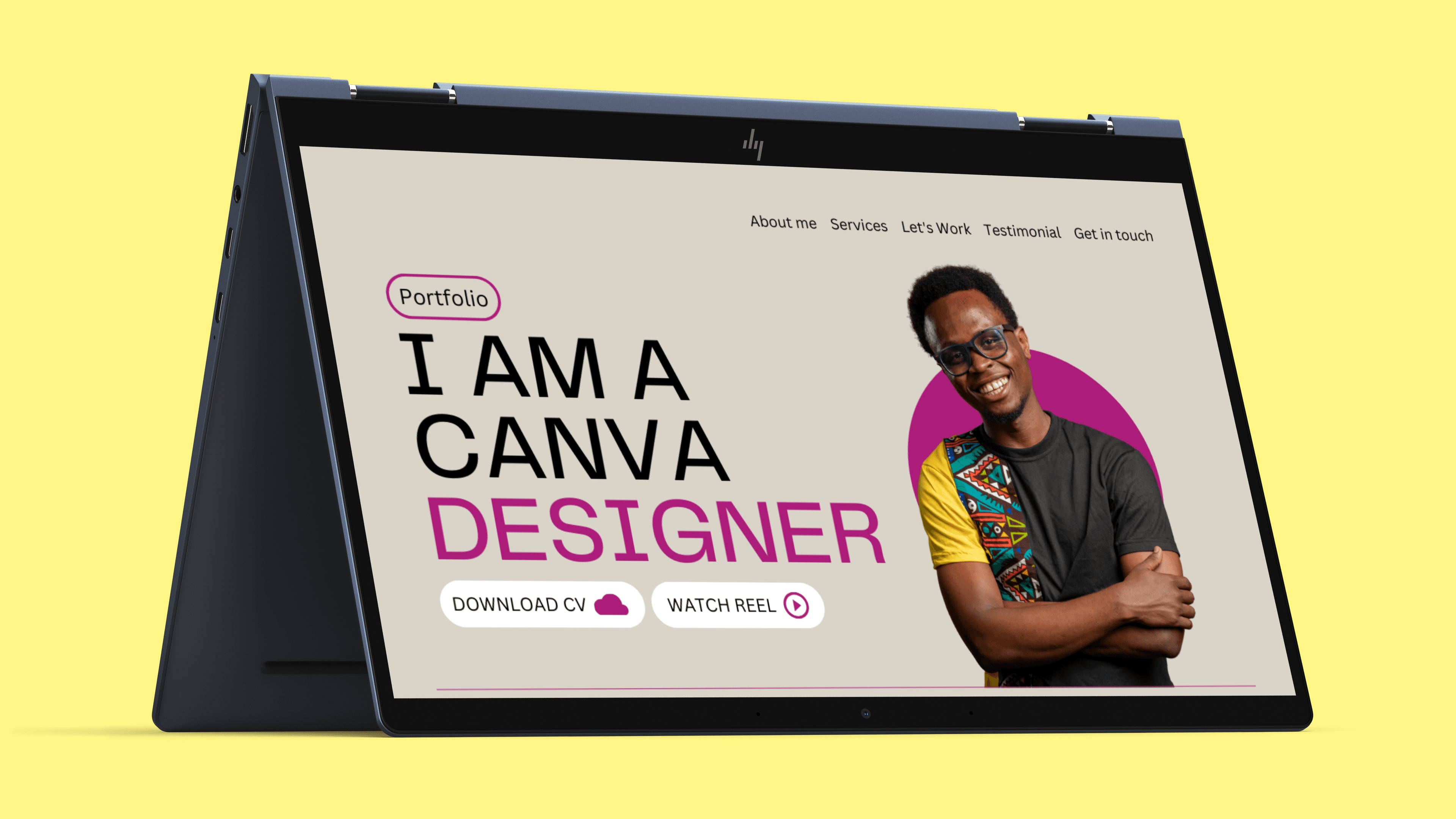 Get your Brown and Pink Portfolio Website Template