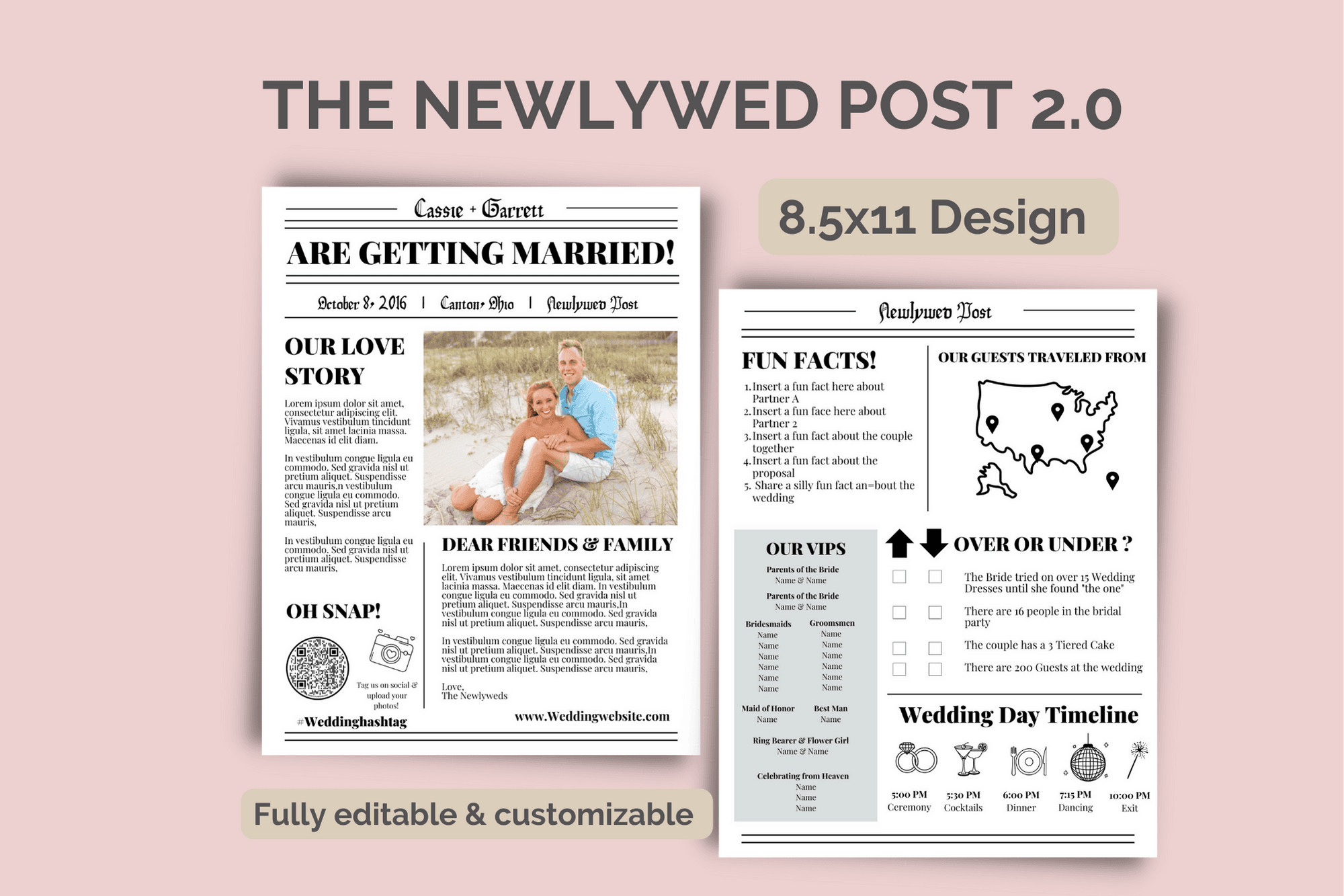 Newlywed Post 2.0- Wedding Newspaper Template 