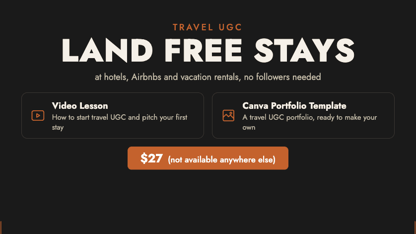 Land Free Hotel & Airbnb Stays with Travel UGC
