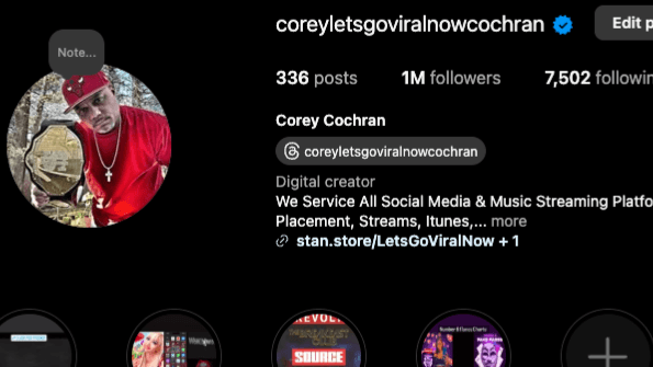 Instagram Post To Page With 1 Million Followers 