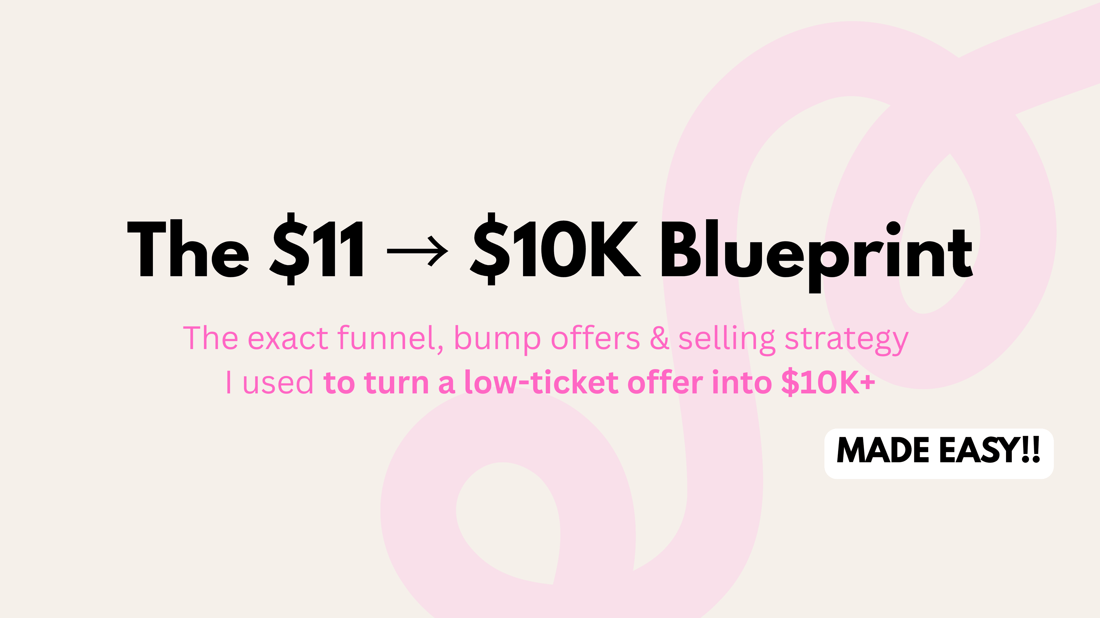 The $11 -> 10k Blueprint