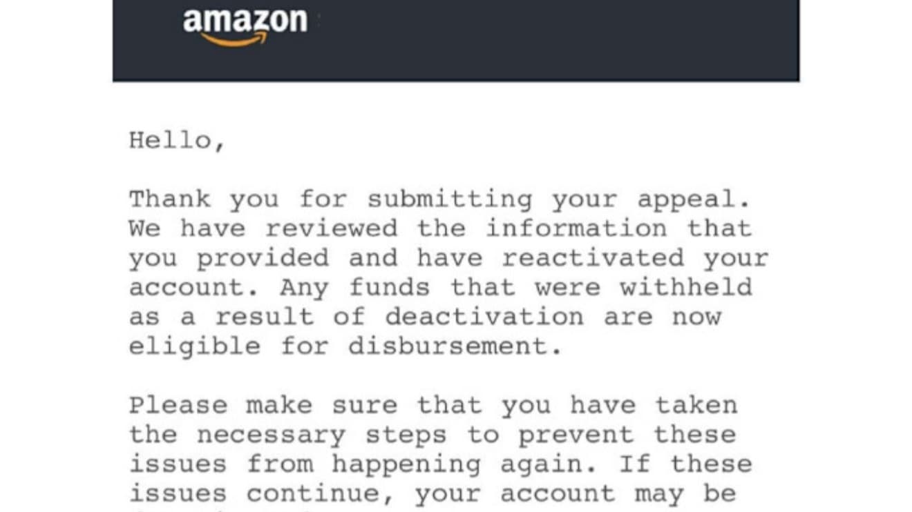 Reinstate My Amazon Account