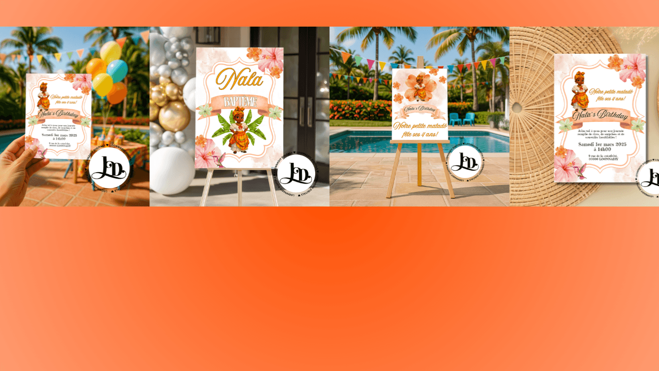 Invitation Anniversaire/Baptême Antillaise 