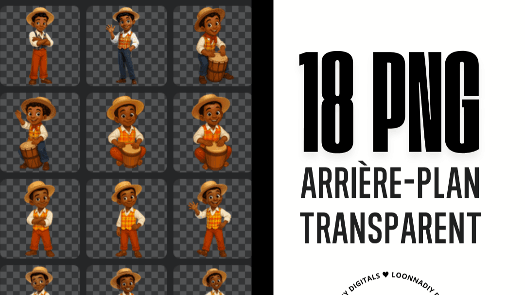 Pack Ti Boug Créole – Illustrations PNG antillais