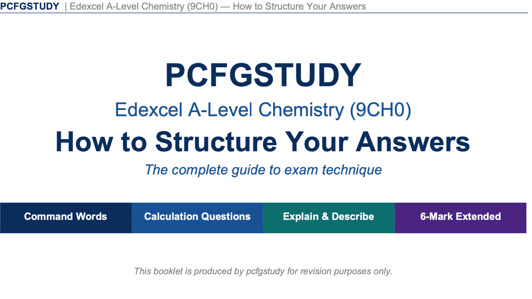 [Edexcel] A-Level Chem Exam Techniques Booklet