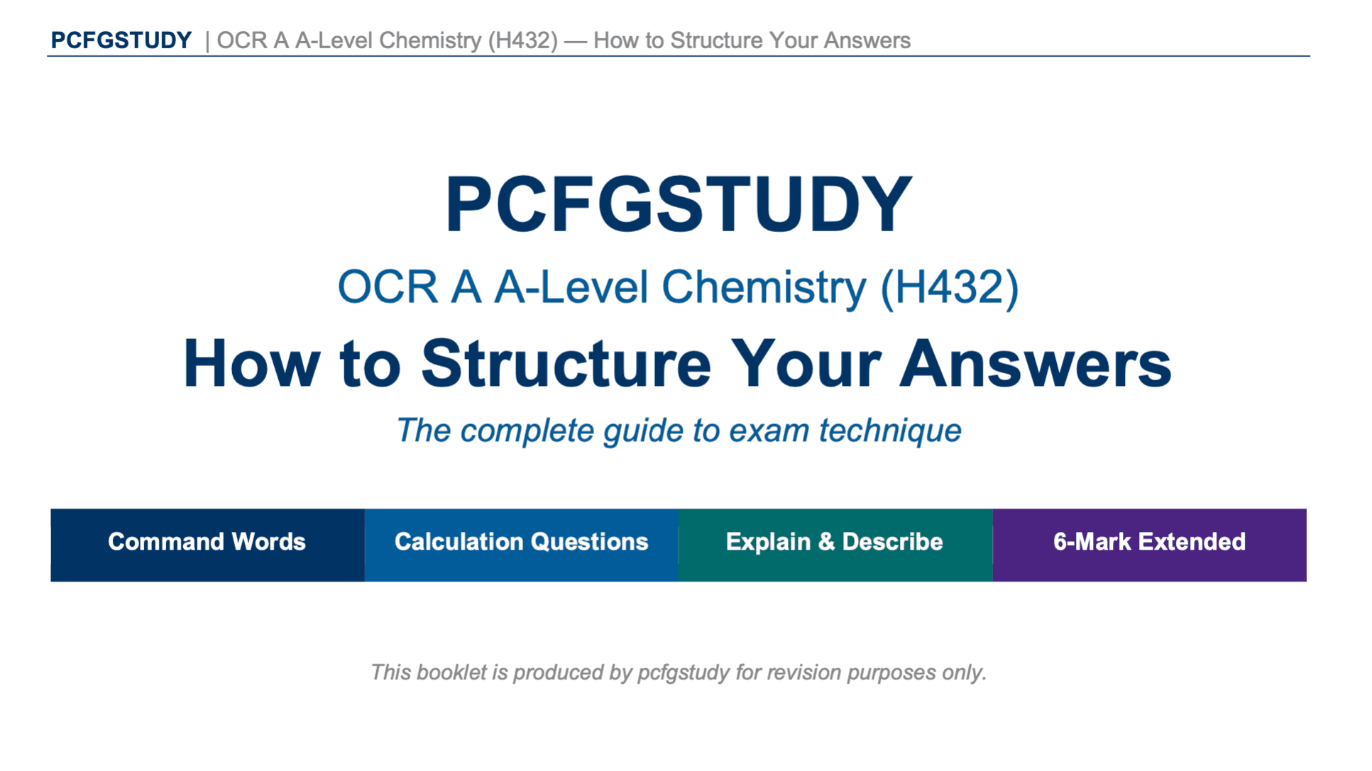 ⁠[OCR A] A-Level Chem Exam Techniques Booklet