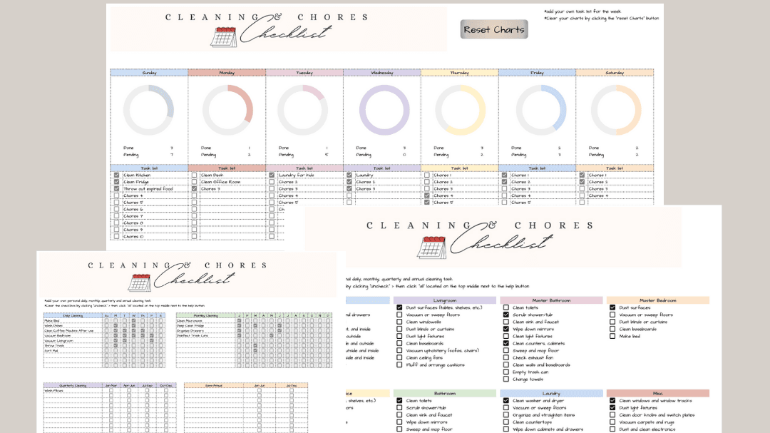 Cleaning Checklist Spreadsheet Template