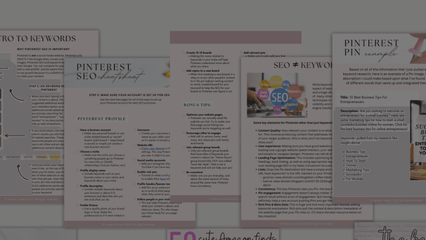 Pinterest Cheatsheet and Starter Kit