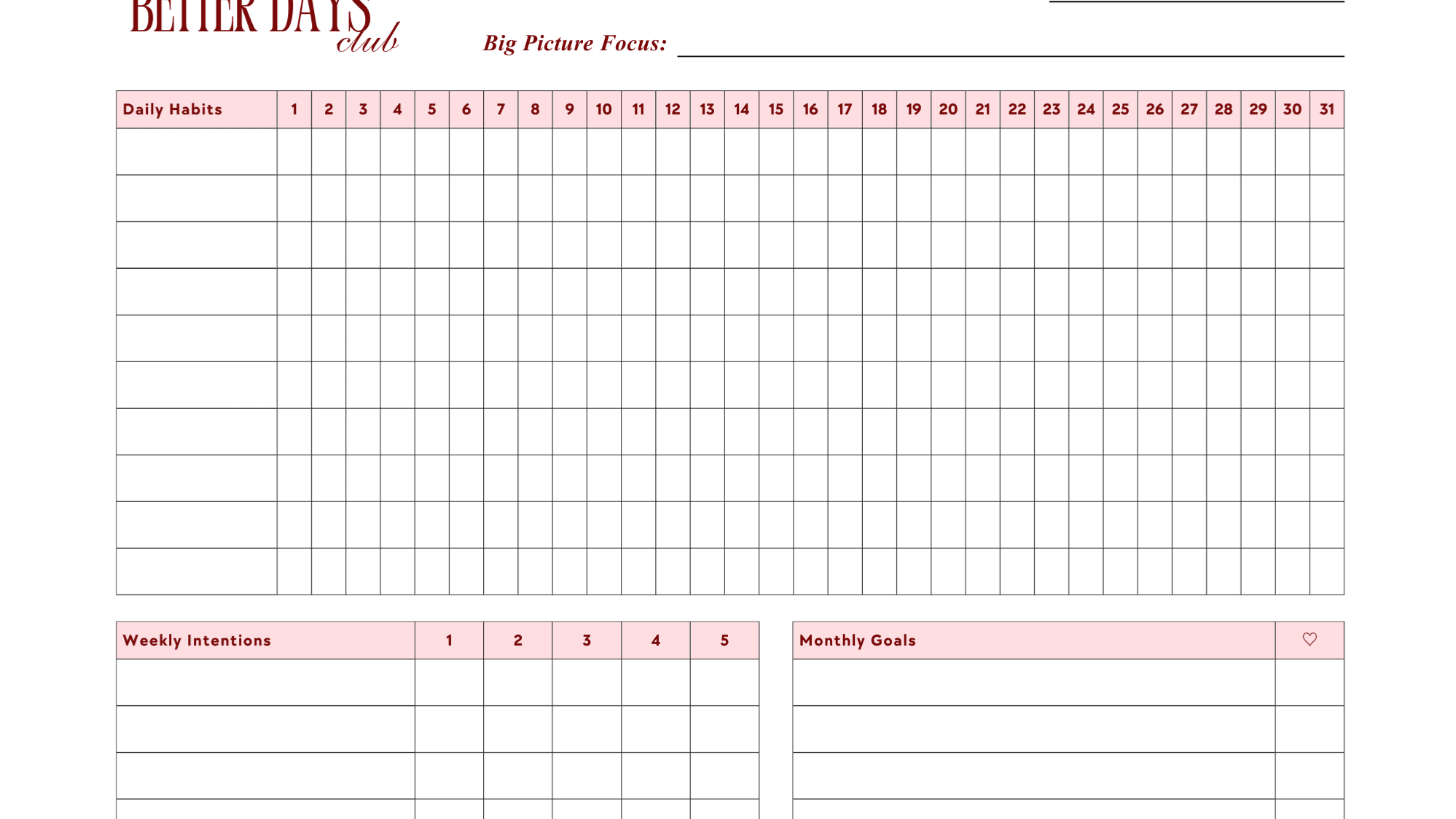 [Digital] The Daily Standard Habit Tracker