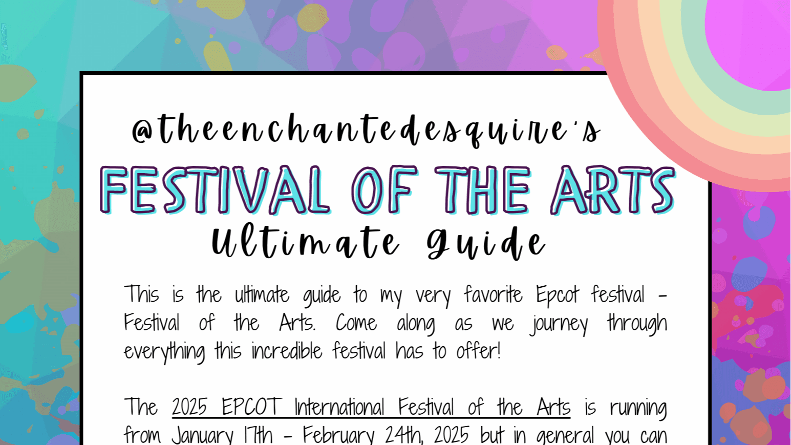ULTIMATE GUIDE to Epcot’s Festival of the Arts