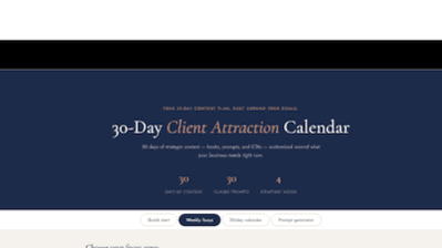 30 Day AI Client Attraction Calendar