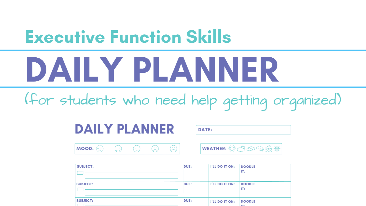 EF Daily Planner FREE Purple & Teal)