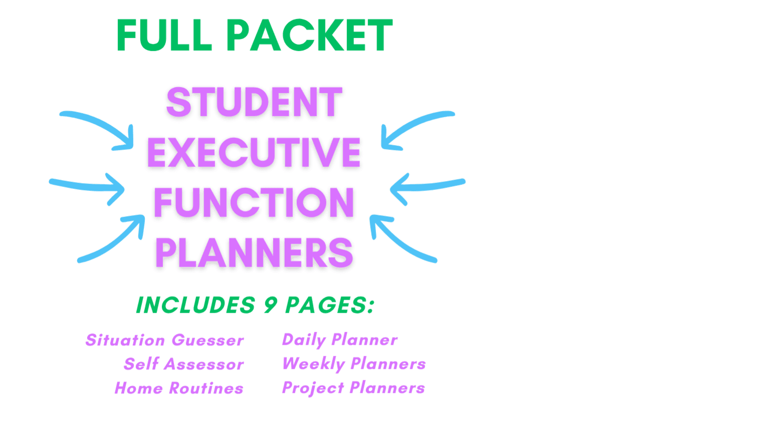 EF Planner FULL PACKET 9 Pages (Green & Purple)
