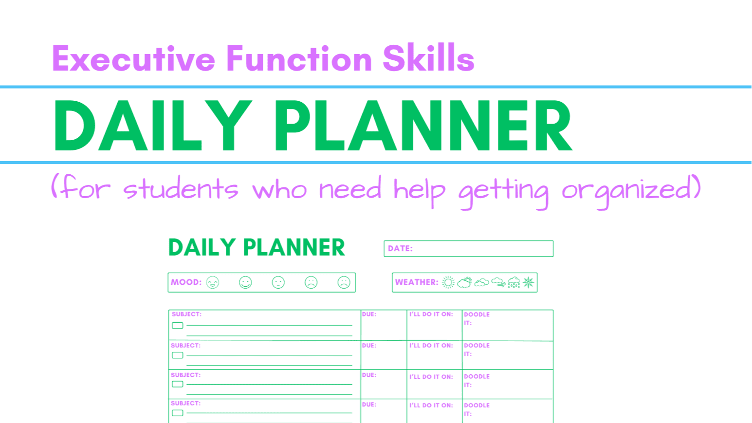 EF Daily Planner FREE (Green & Purple)