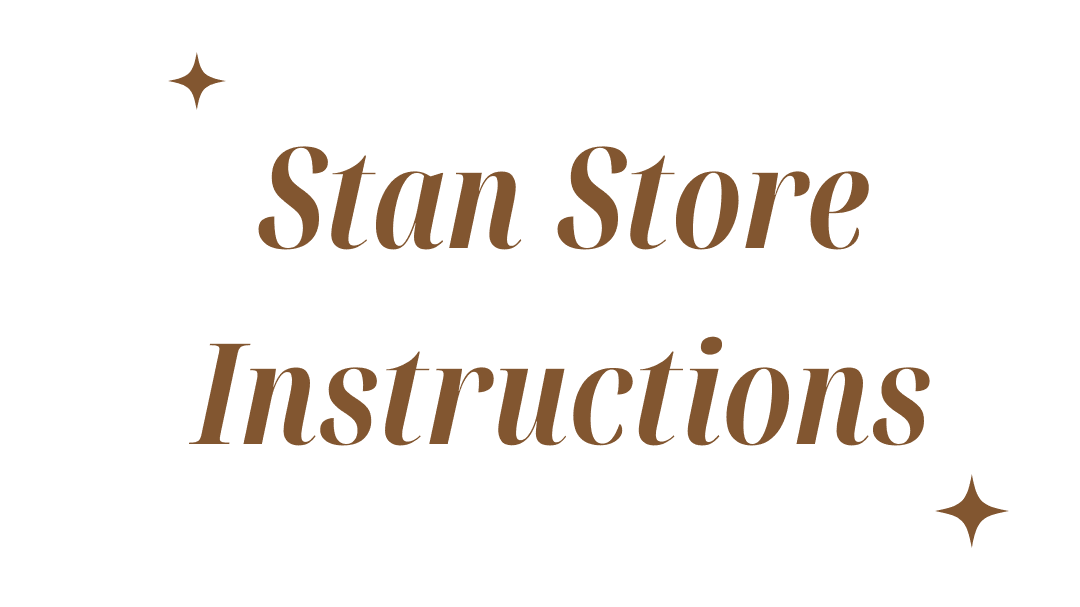 Stan Store Set up Instructions