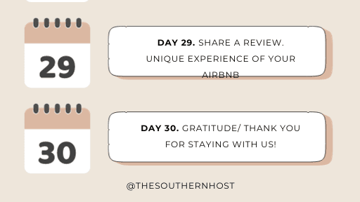 30 DAY AIRBNB + INSTAGRAM IDEAS 