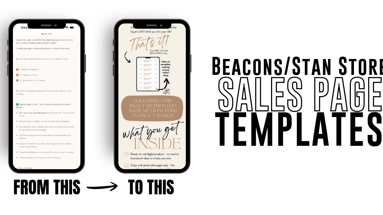 Beacons/Stan Store Sales Page Templates