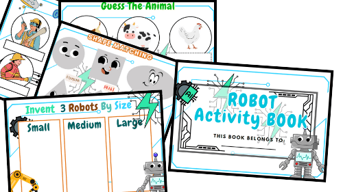 Robot Activity Book: 20+ Pages of Fun
