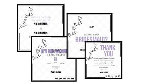 Wedding Cards & Invitations B&W | Thank You