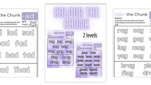 Colour the Chunk Activity Pages: 14 Pages