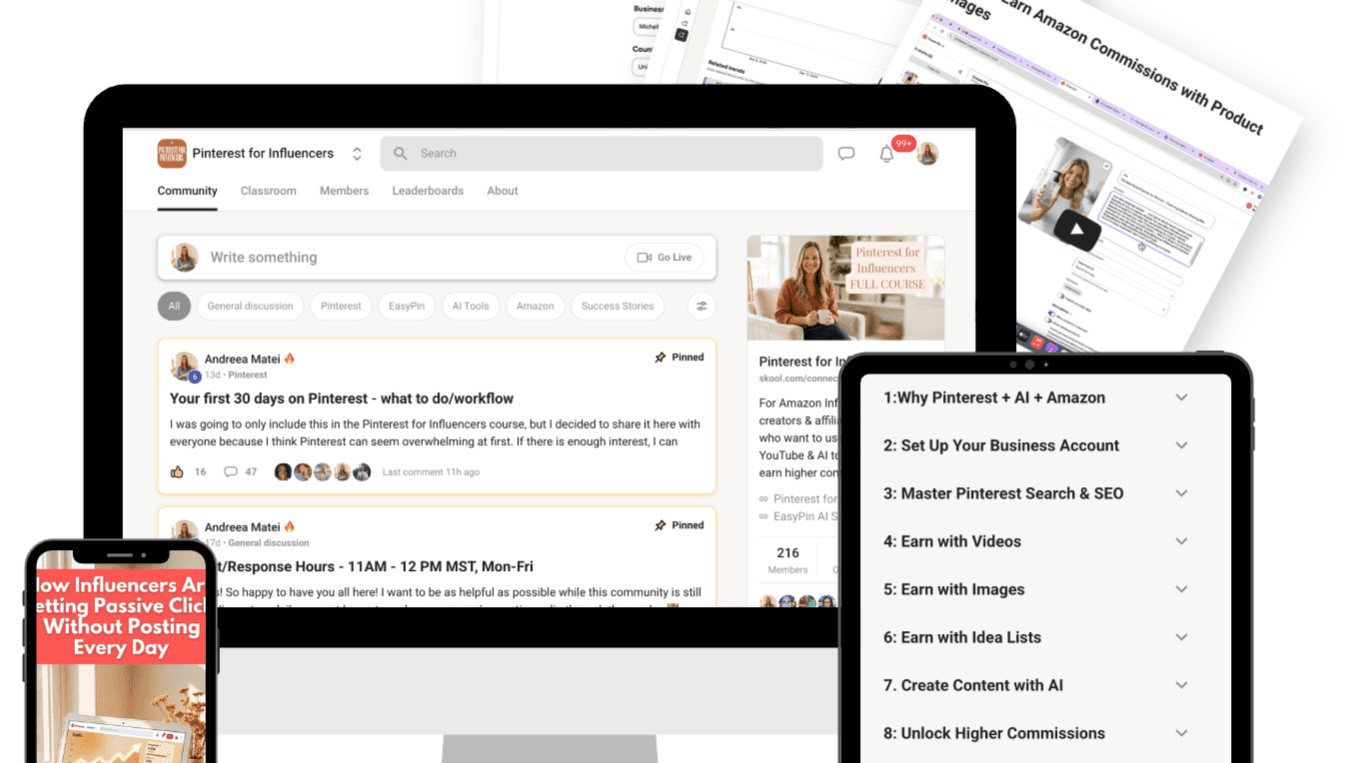 PINTEREST FOR INFLUENCERS - VIDEO COURSE