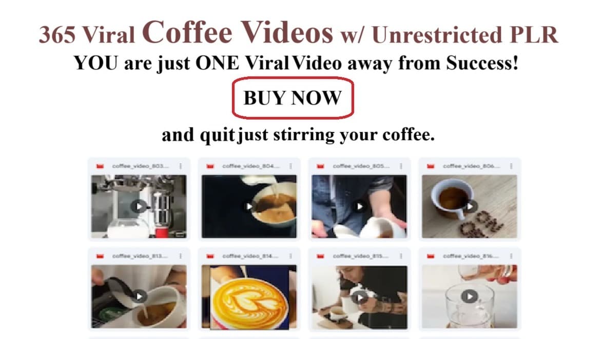 365 Viral Coffee Reel Videos with PLR