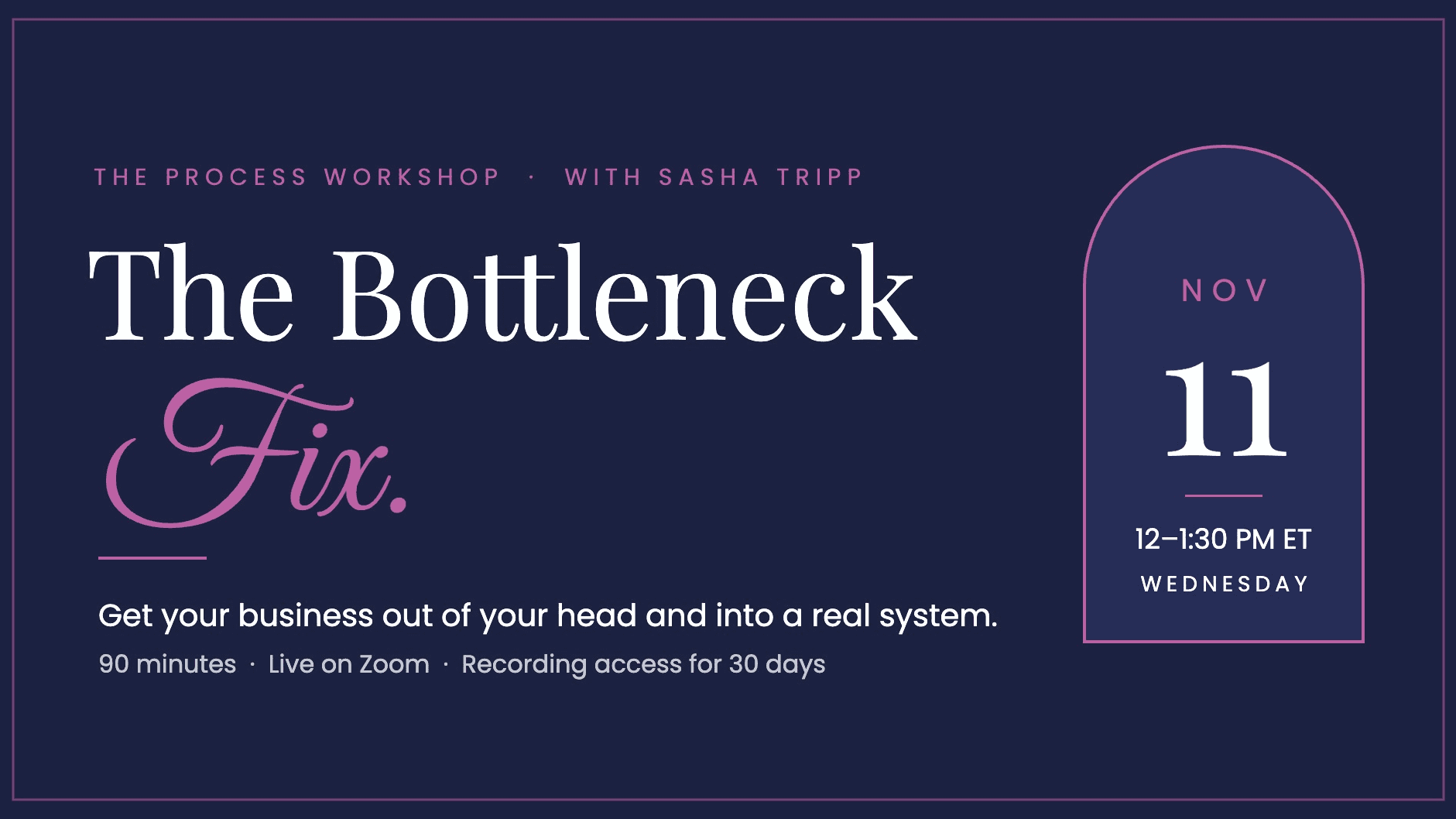 The Bottleneck Fix: PROCESS Workshop