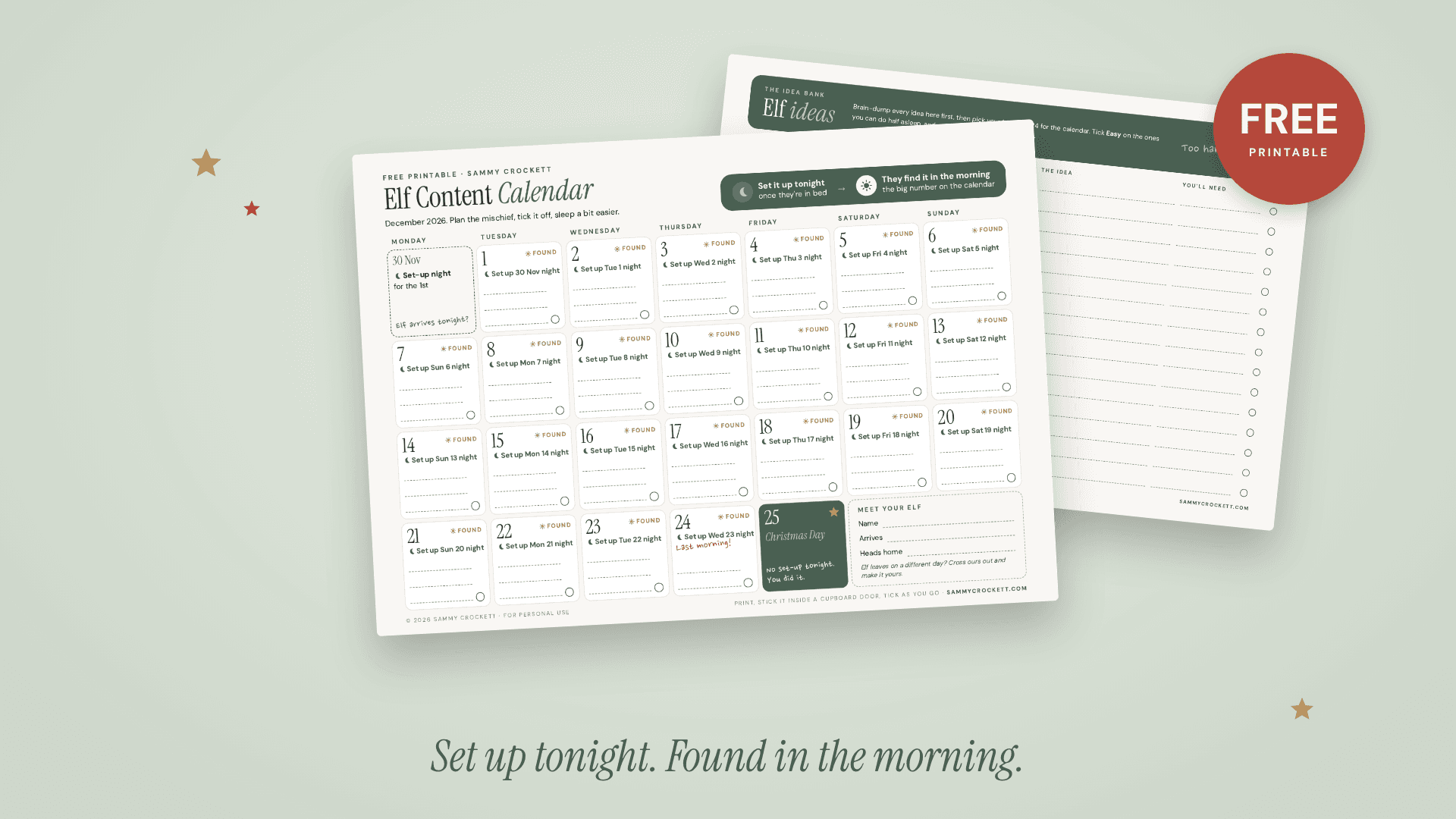 Elf Content Calendar