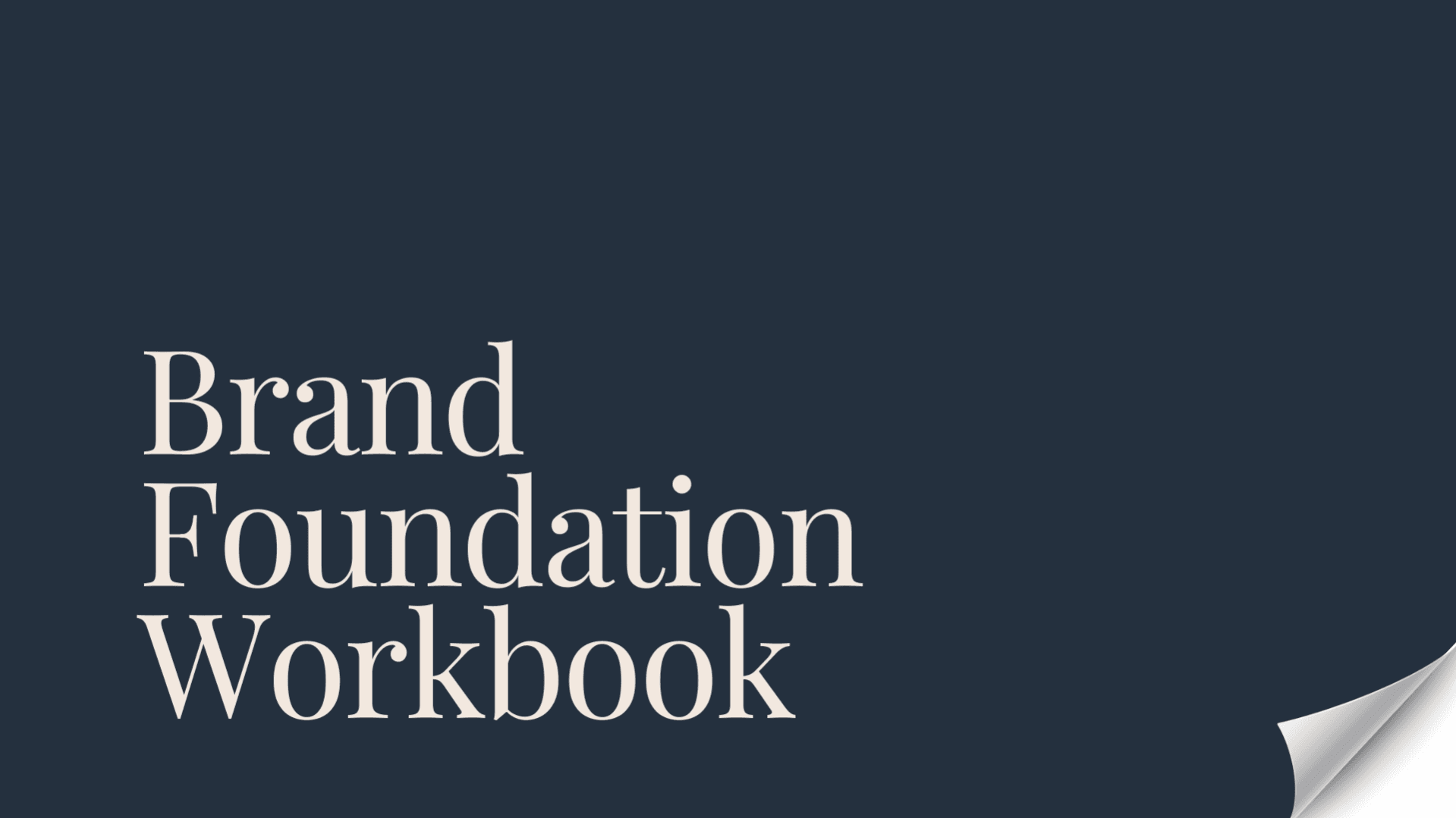 Brand Foundation Workbook