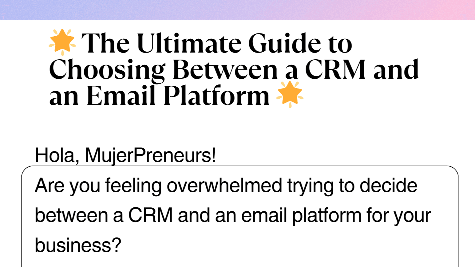 The Ultimate Guide to choose between CRM/Email