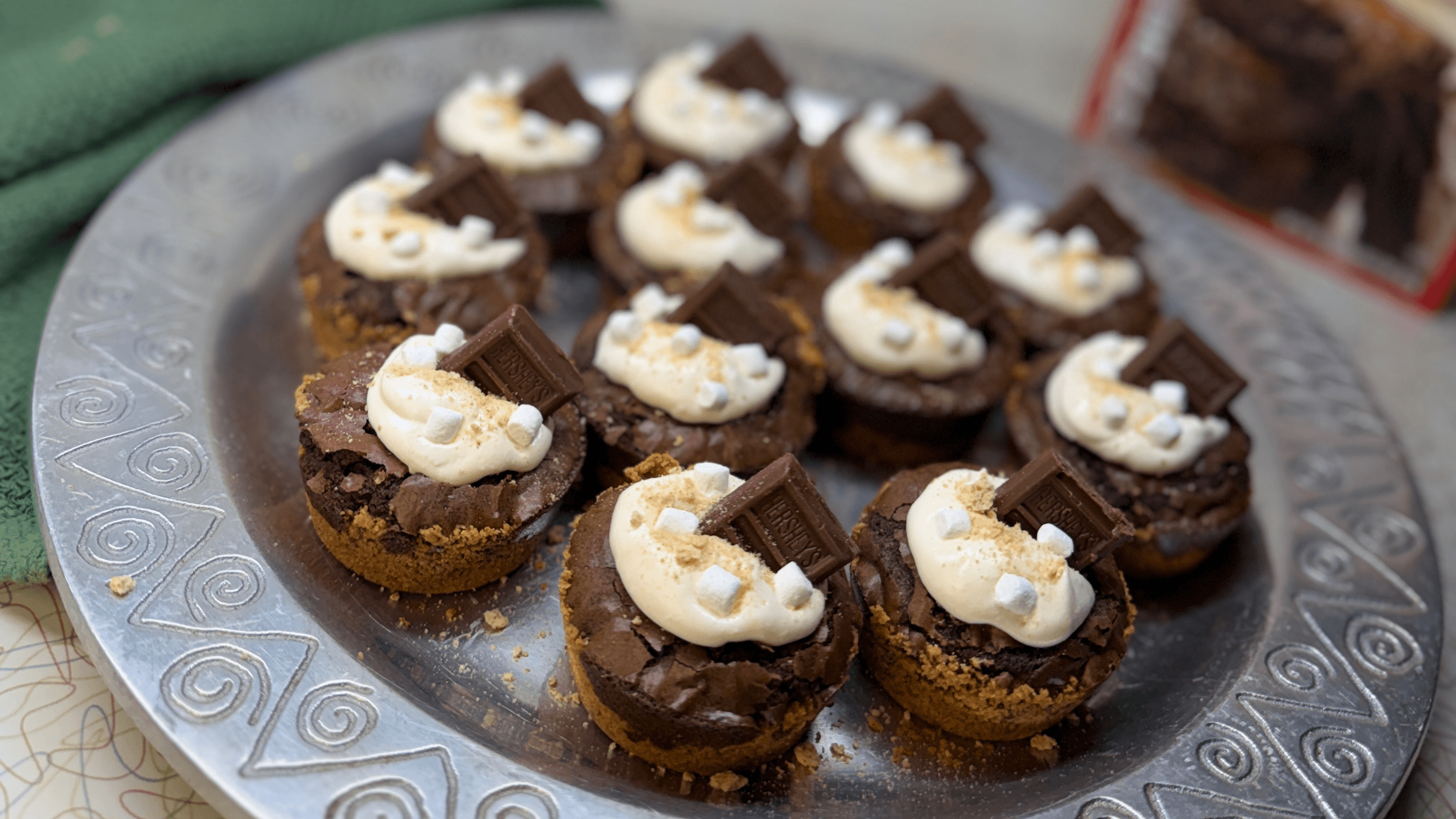Marshmallow Buttercream Stuffed Brownie S’mores
