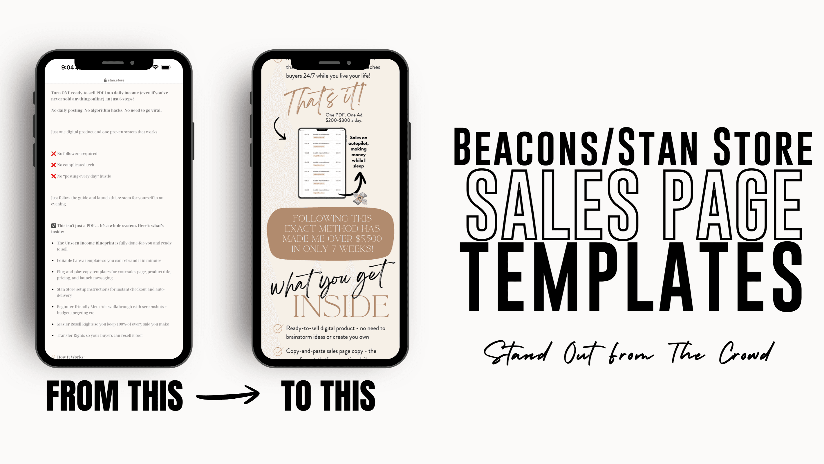 Stan Store | Beacons Sales Page Templates