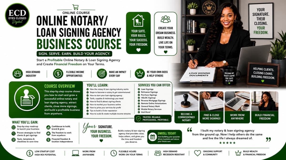  Online Notary/ Loan Signing Agent Course 