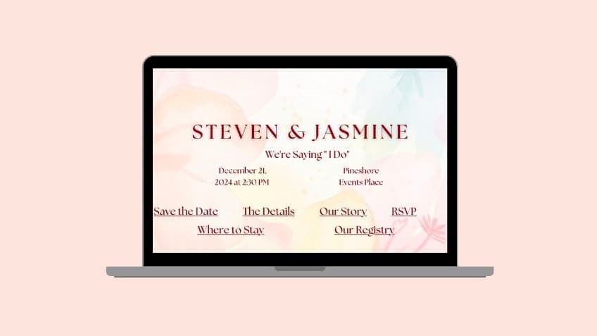 Watercolor Wedding Website