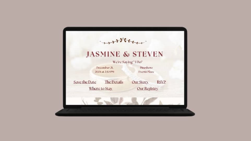 Rustic Wedding Website
