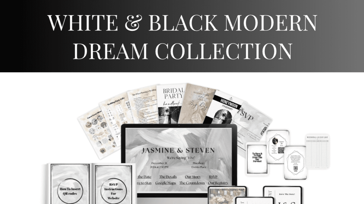 White & Black Modern Wedding Day Dream Collection