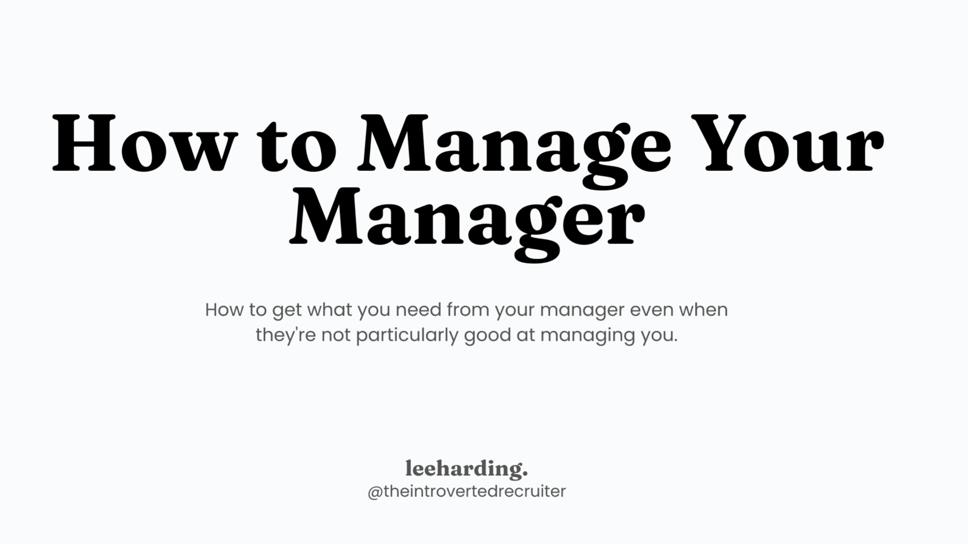 How to Manage Your Manager
