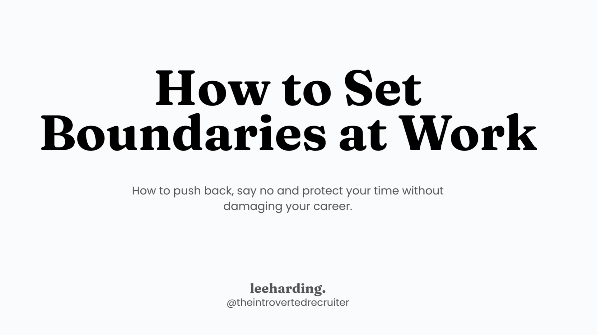 How to Set Boundaries at Work