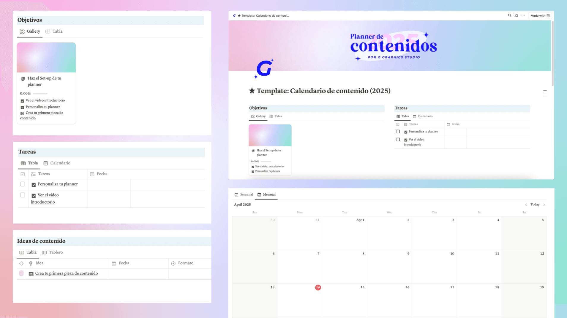 Planner de Creación de contenido