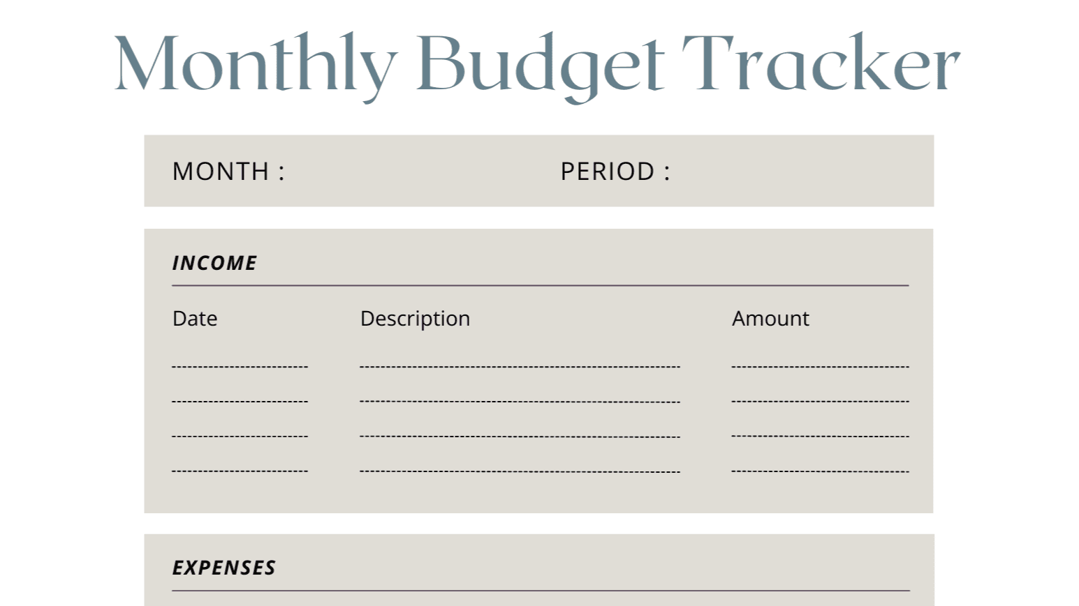 Monthly Budget/Savings Tracker 