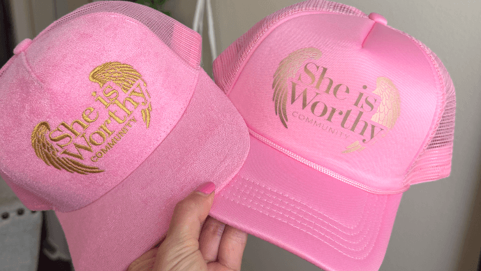 She is Worthy Pink Hats