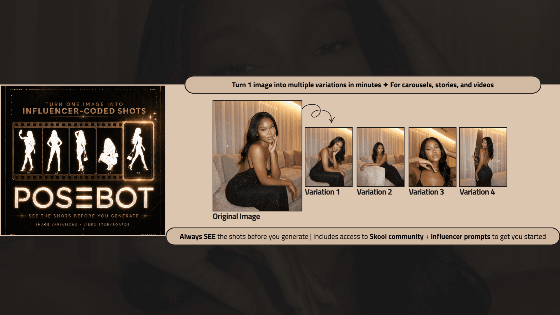 PoseBot: One Image → Endless Influencer Variations