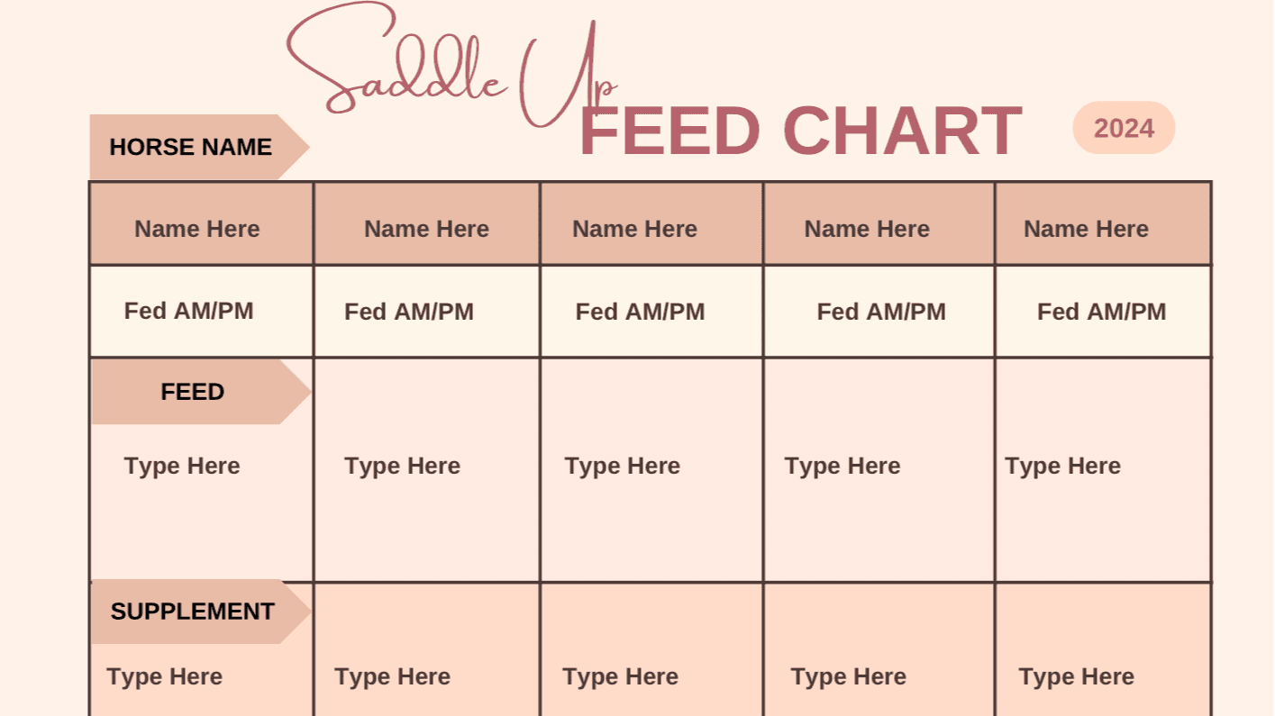 Horse Feed Chart