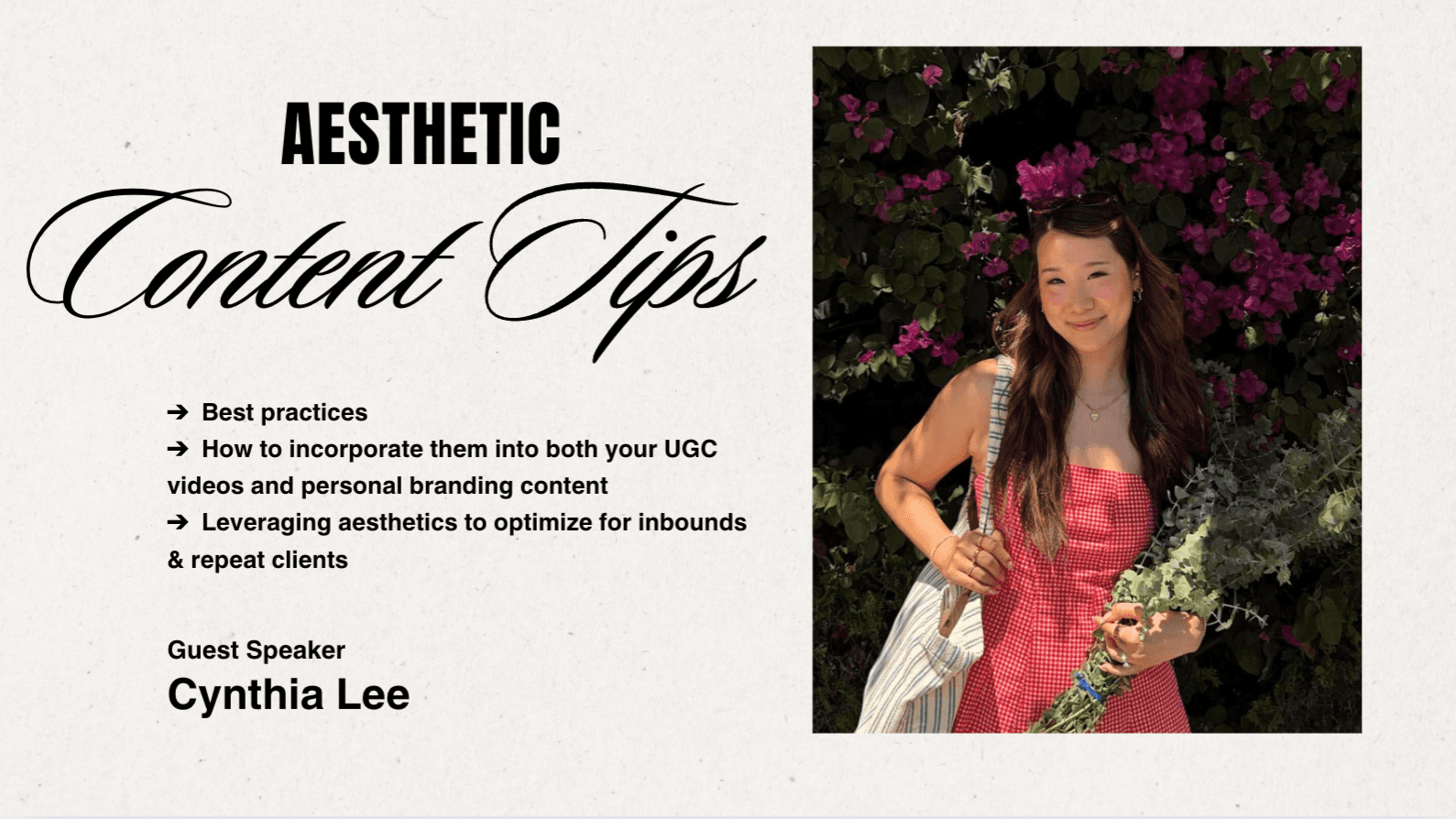 LIVE TRAINING: How to - Aesthetic Content