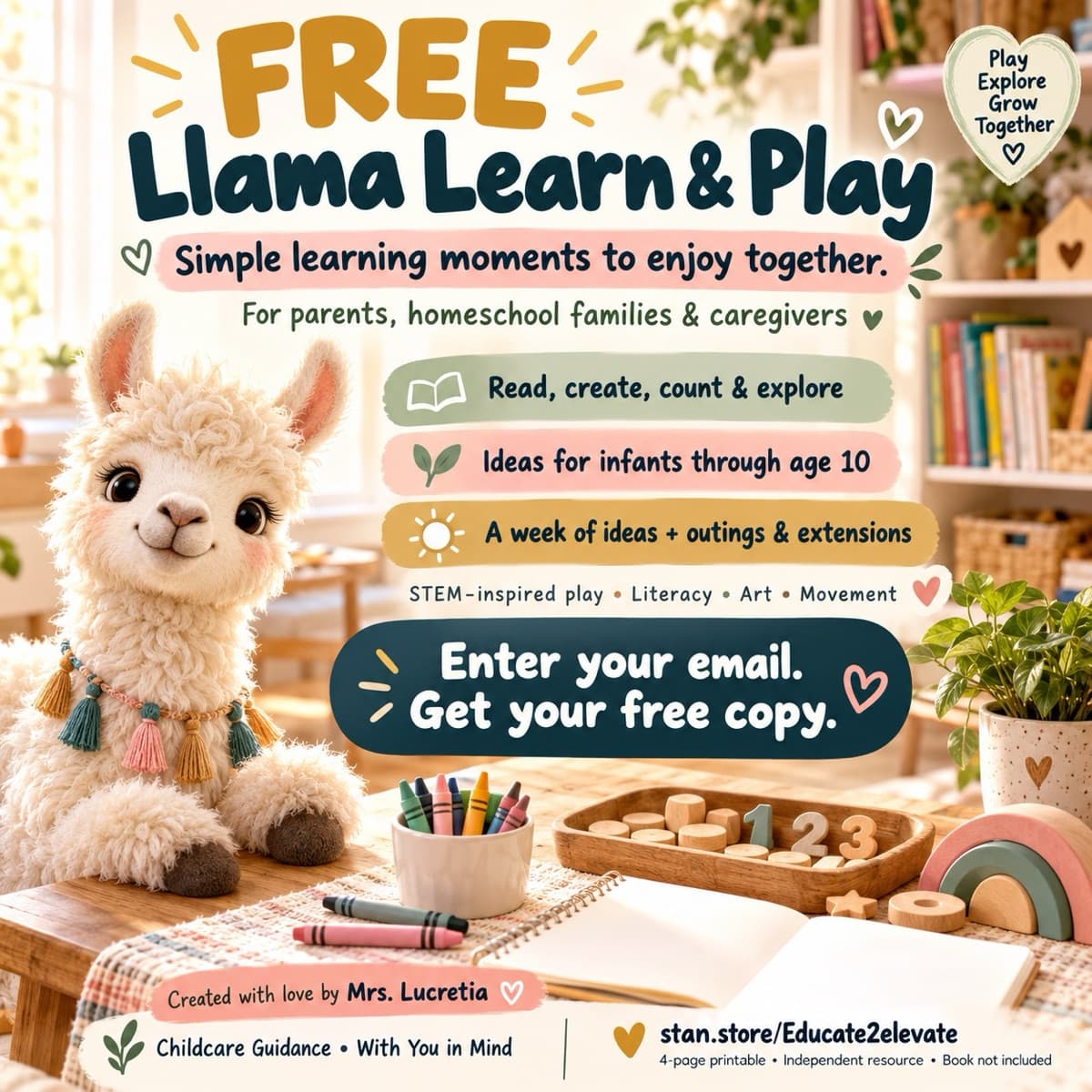 FREE Llama Learn & Play Lesson Plans
