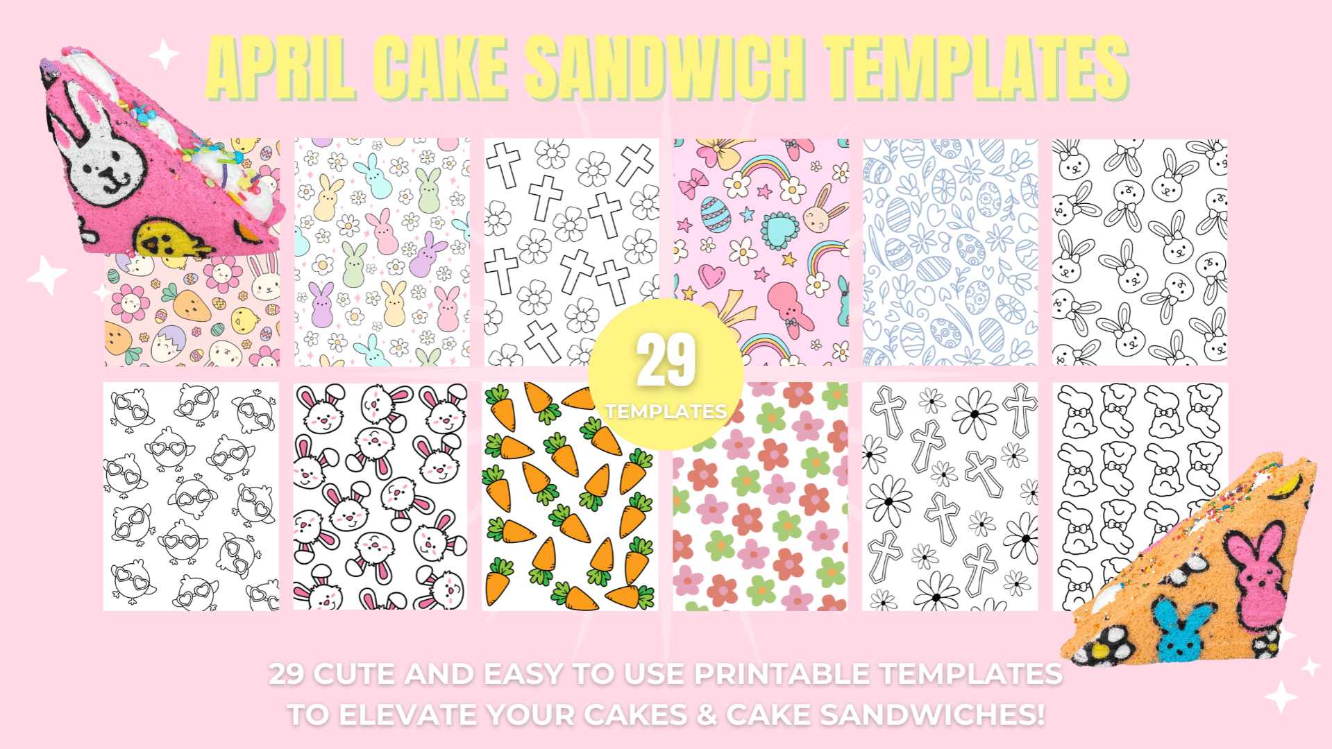 April Cake Sandwich Templates